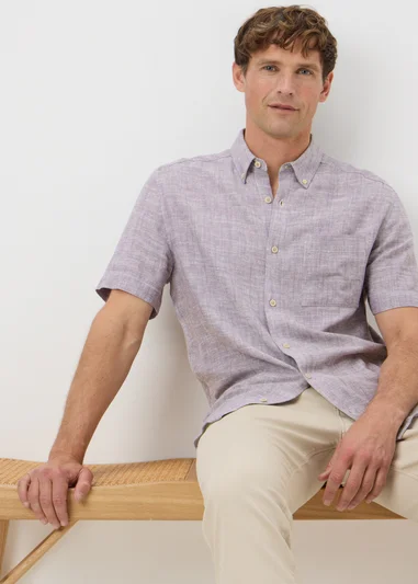 Lilac Linen Yarn Shirt